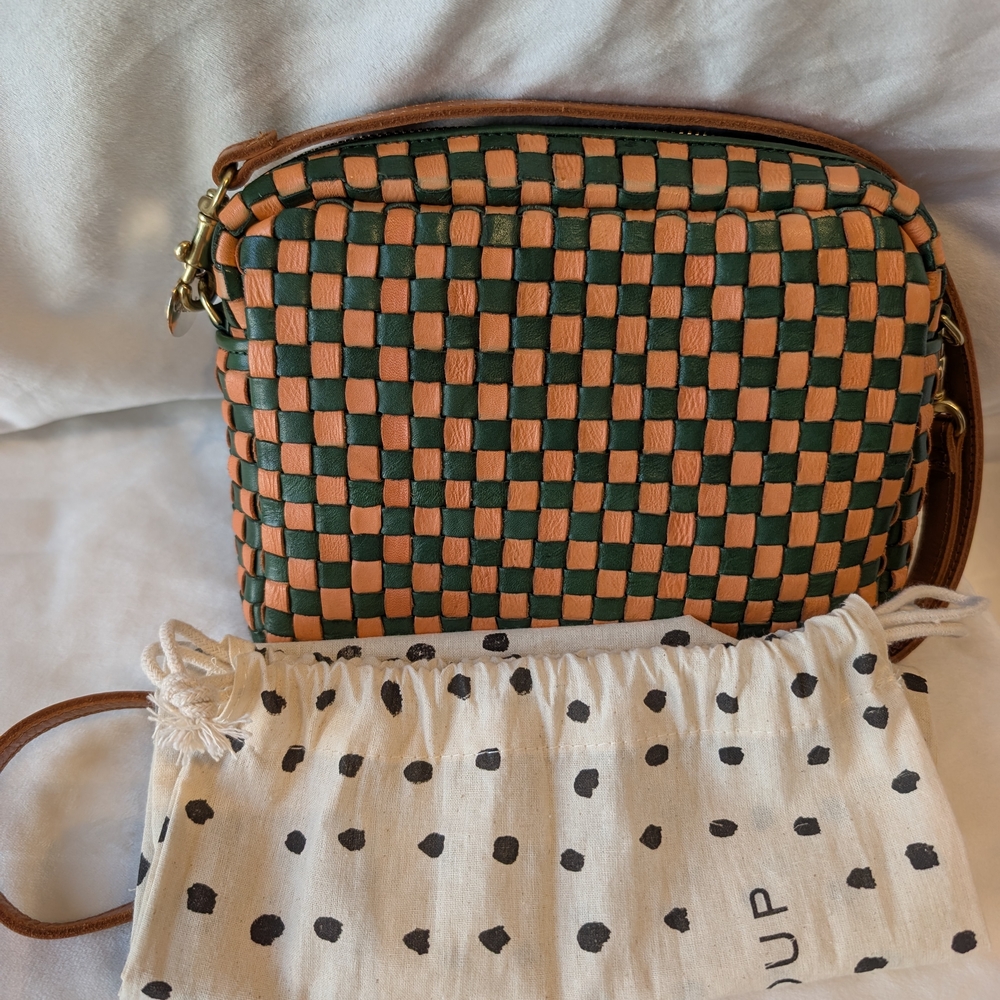 Clare V.  Checkered Cross Body Midi Sac Rare Safari Color